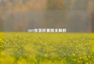2019东亚杯赛程全解析
