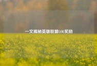 一文揭秘英雄联盟LOL奖励