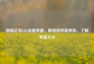 探秘正常LOL设置界面，解锁游戏新体验，了解界面大小