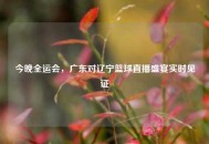 今晚全运会，广东对辽宁篮球直播盛宴实时见证