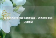聚焦世界杯亚洲预选赛积分表，动态呈现亚洲足球格局