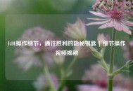 LOL操作细节，通往胜利的隐秘钥匙 | 细节操作视频揭秘