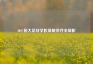 2021恒大足球学校录取条件全解析