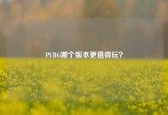 PUBG哪个版本更值得玩？