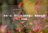 中央一台，时代之声与国家窗口，电视剧节目表揭晓