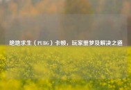 绝地求生（PUBG）卡顿，玩家噩梦及解决之道