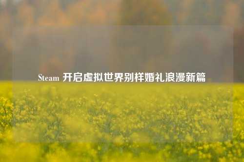 Steam 开启虚拟世界别样婚礼浪漫新篇