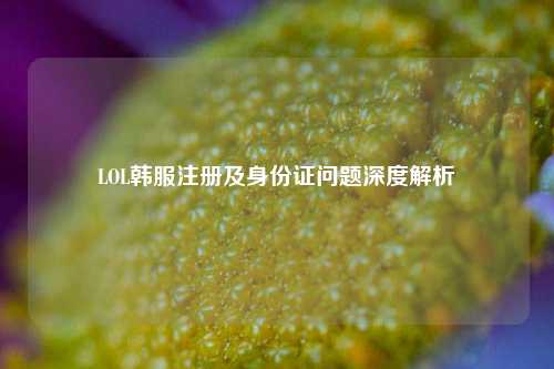 LOL韩服注册及身份证问题深度解析