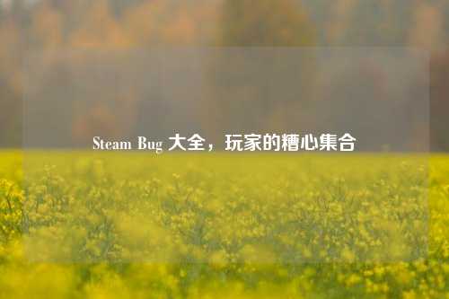 Steam Bug 大全，玩家的糟心集合