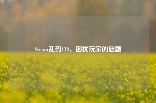 Steam乱码118，困扰玩家的谜题