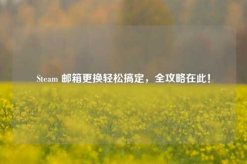 Steam 邮箱更换轻松搞定,全攻略在此!