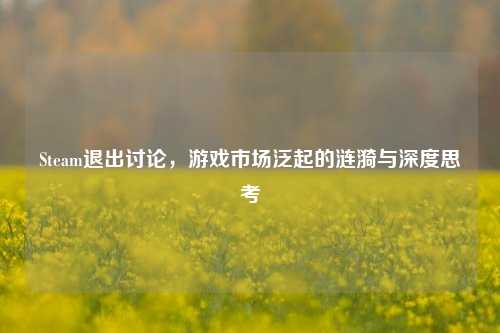 Steam退出讨论，游戏市场泛起的涟漪与深度思考