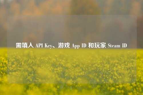 需填入 API Key、游戏 App ID 和玩家 Steam ID