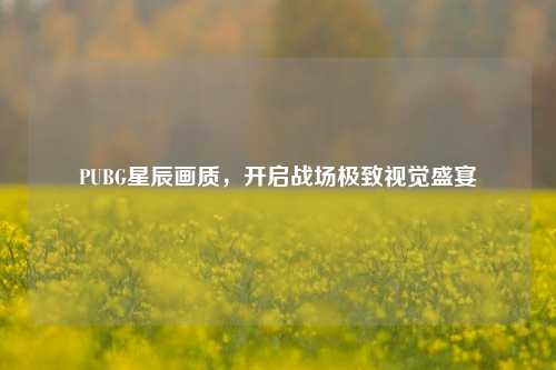 PUBG星辰画质，开启战场极致视觉盛宴