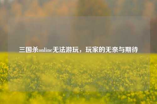 三国杀online无法游玩，玩家的无奈与期待