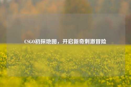CSGO初探地图，开启新奇刺激冒险