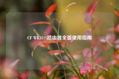 CF WR311S路由器全面使用指南