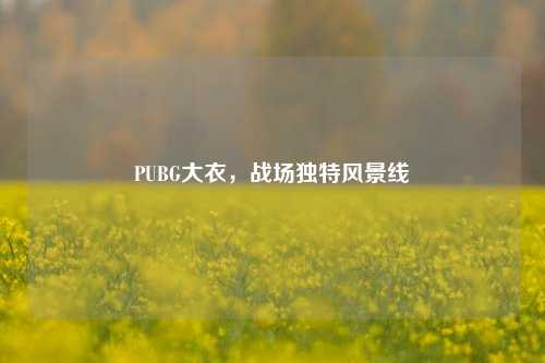 PUBG大衣,战场独特风景线