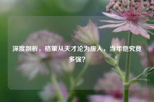 深度剖析,格策从天才沦为废人,当年他究竟多强?