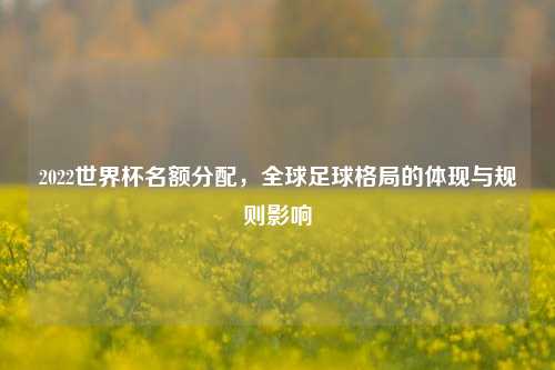 2022世界杯名额分配,全球足球格局的体现与规则影响