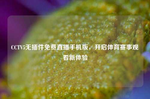 CCTV5无插件免费直播手机版,开启体育赛事观看新体验