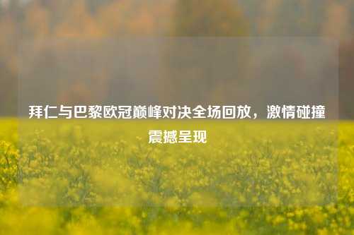 拜仁与巴黎欧冠巅峰对决全场回放,***碰撞震撼呈现