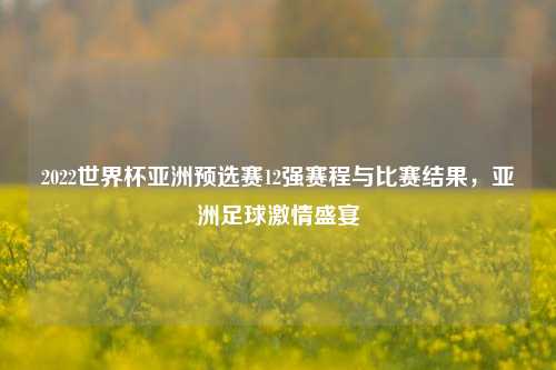 2022世界杯亚洲预选赛12强赛程与比赛结果,亚洲足球***盛宴