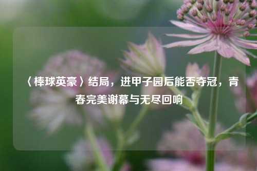 〈棒球英豪〉结局,进甲子园后能否夺冠,青春完美谢幕与无尽回响