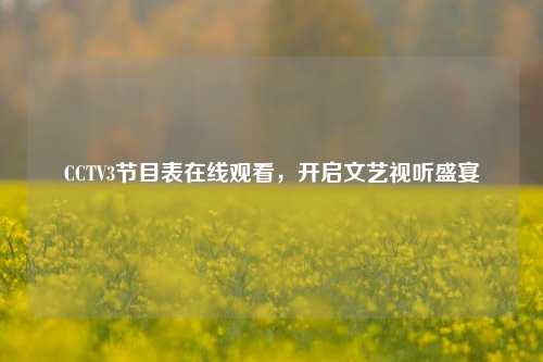 CCTV3节目表在线观看,开启文艺视听盛宴