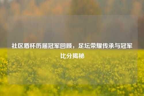 社区盾杯历届冠军回顾,足坛荣耀传承与冠军比分揭秘