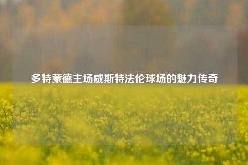 多特蒙德主场威斯特***球场的魅力传奇