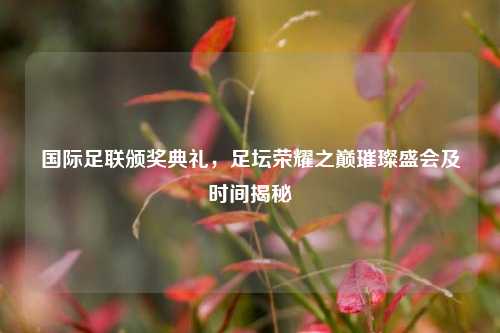国际足联颁奖典礼,足坛荣耀之巅璀璨盛会及时间揭秘