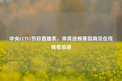 中央CCTV5节目直播表,体育迷观赛指南及在线观看渠道
