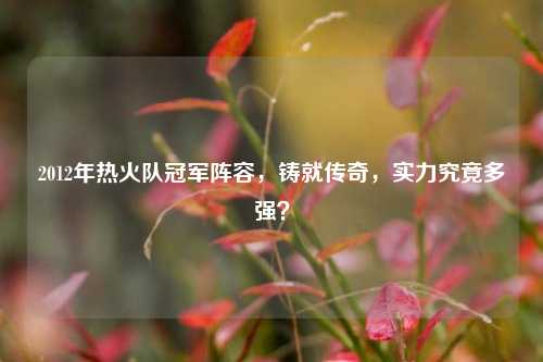 2012年热火队冠军阵容,铸就传奇,实力究竟多强?
