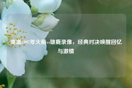 重温2007年火箭vs雄鹿录像,经典对决唤醒回忆与***