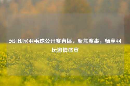 2026印尼羽毛球公开赛直播,聚焦赛事,畅享羽坛***盛宴
