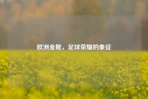欧洲金靴,足球荣耀的象征