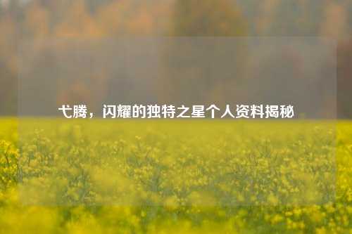 弋腾,闪耀的独特之星个人资料揭秘