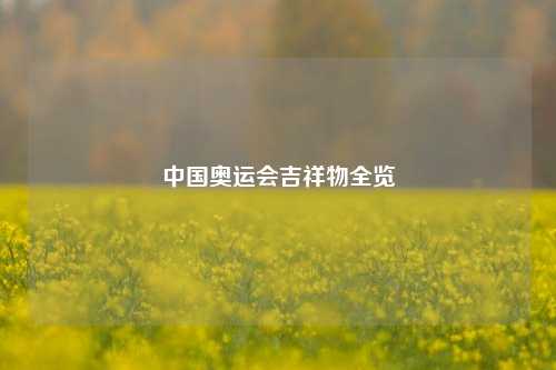 中国奥运会吉祥物全览