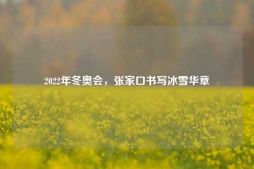 2022年冬奥会,张家口书写冰雪华章